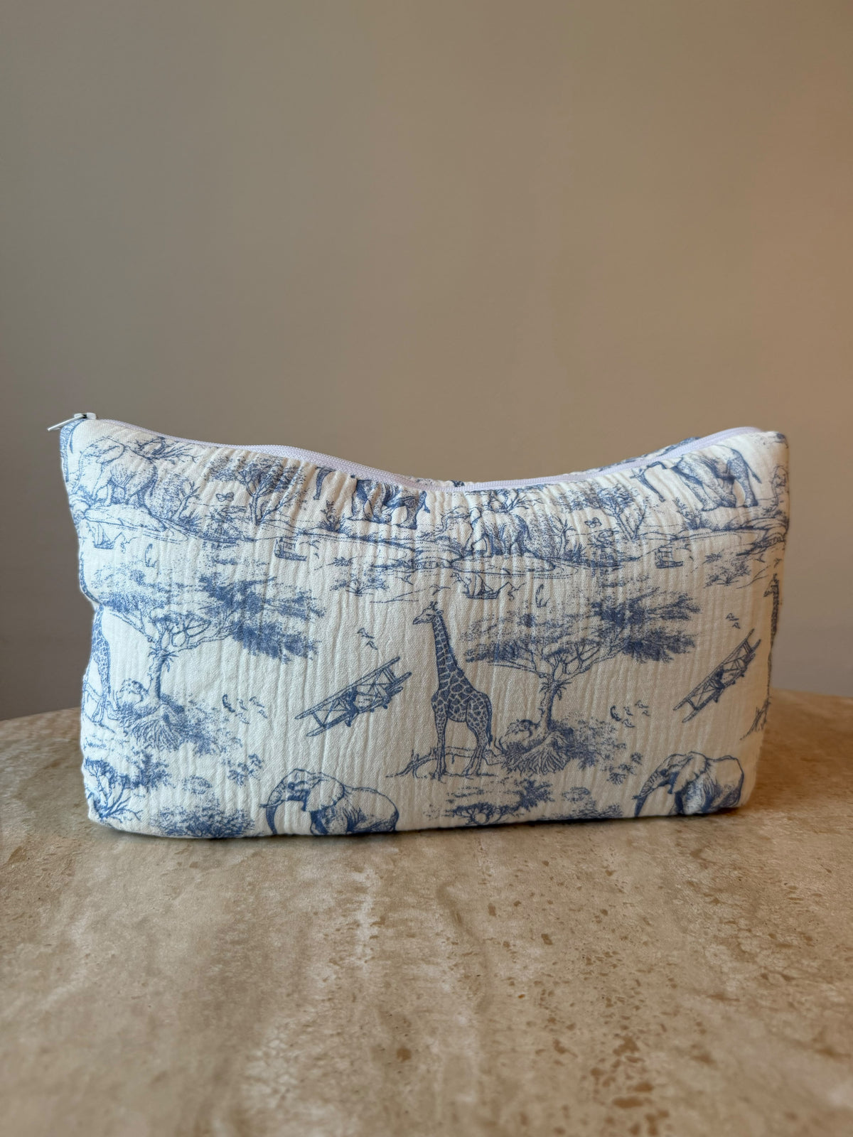 Trousse de toilette Safari bleue vue de face
