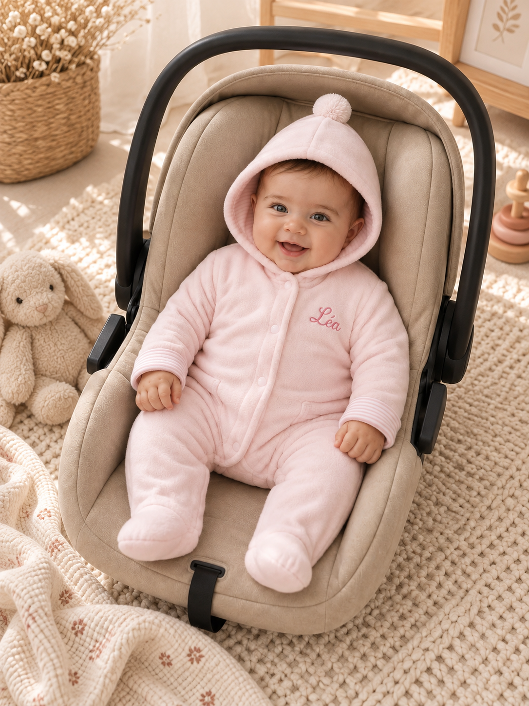 Combinaison pilote bébé Leon, rose