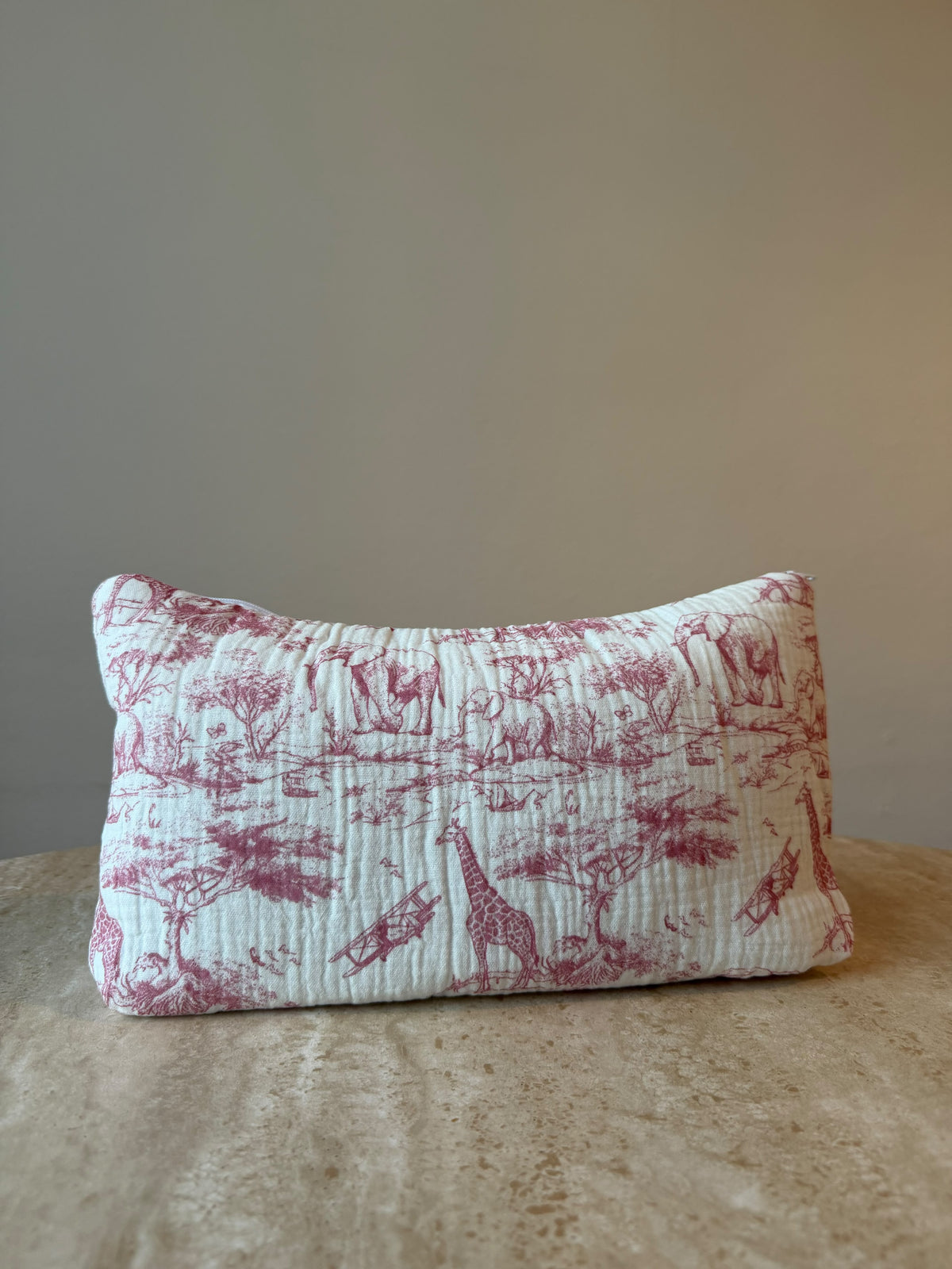Trousse de toilette Safari rose vue de face