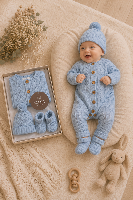 Ensemble Noa - Combinaison, chaussons et bonnet