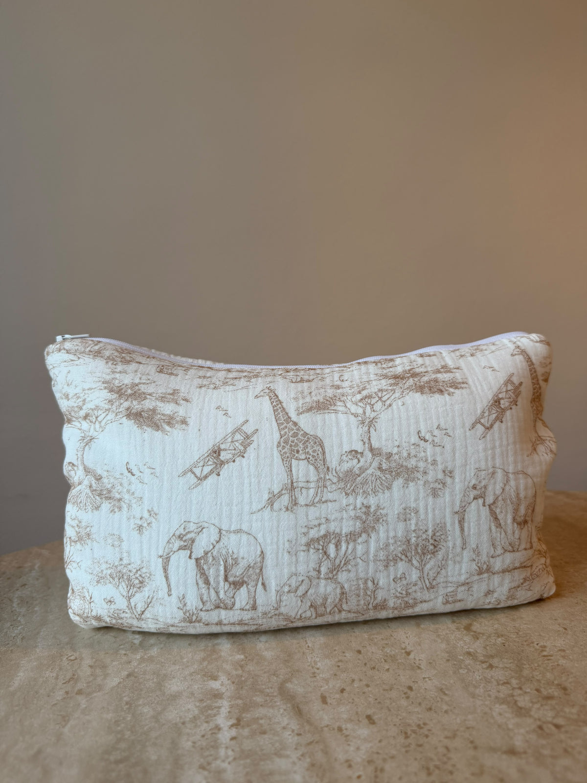 Trousse de toilette Safari beige vue de face