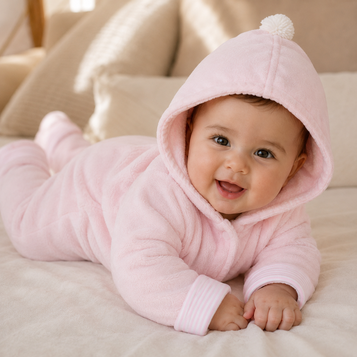 Combinaison pilote bébé Leon, rose