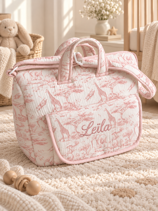 Sac à langer - Safari, coloris rose