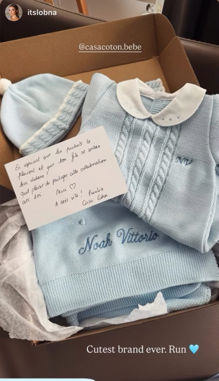 Story Instagram de @Itslobna avec un vêtement Casa Coton