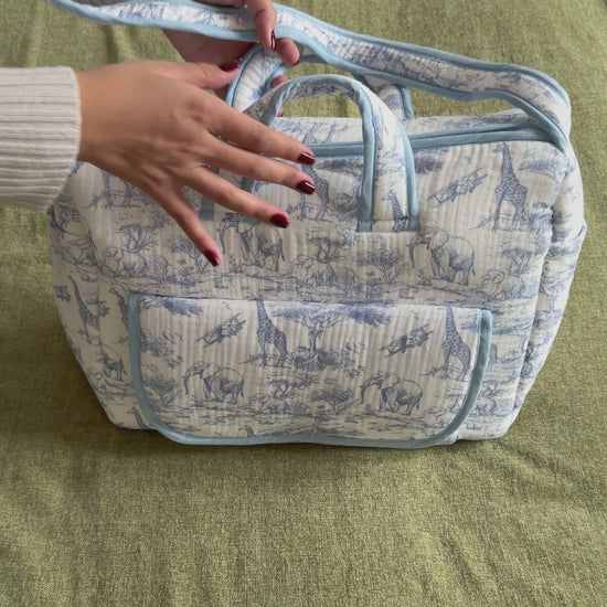 Vidéo Sac à langer Safari bleu